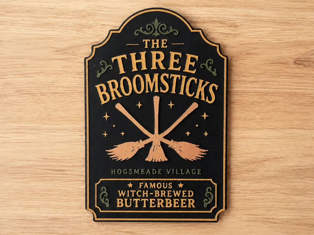 Three Broomsticks | Hogsmeade Sign, photo 4 of 4 - Three Broomsticks | Hogsmeade Sign Home Decor Items