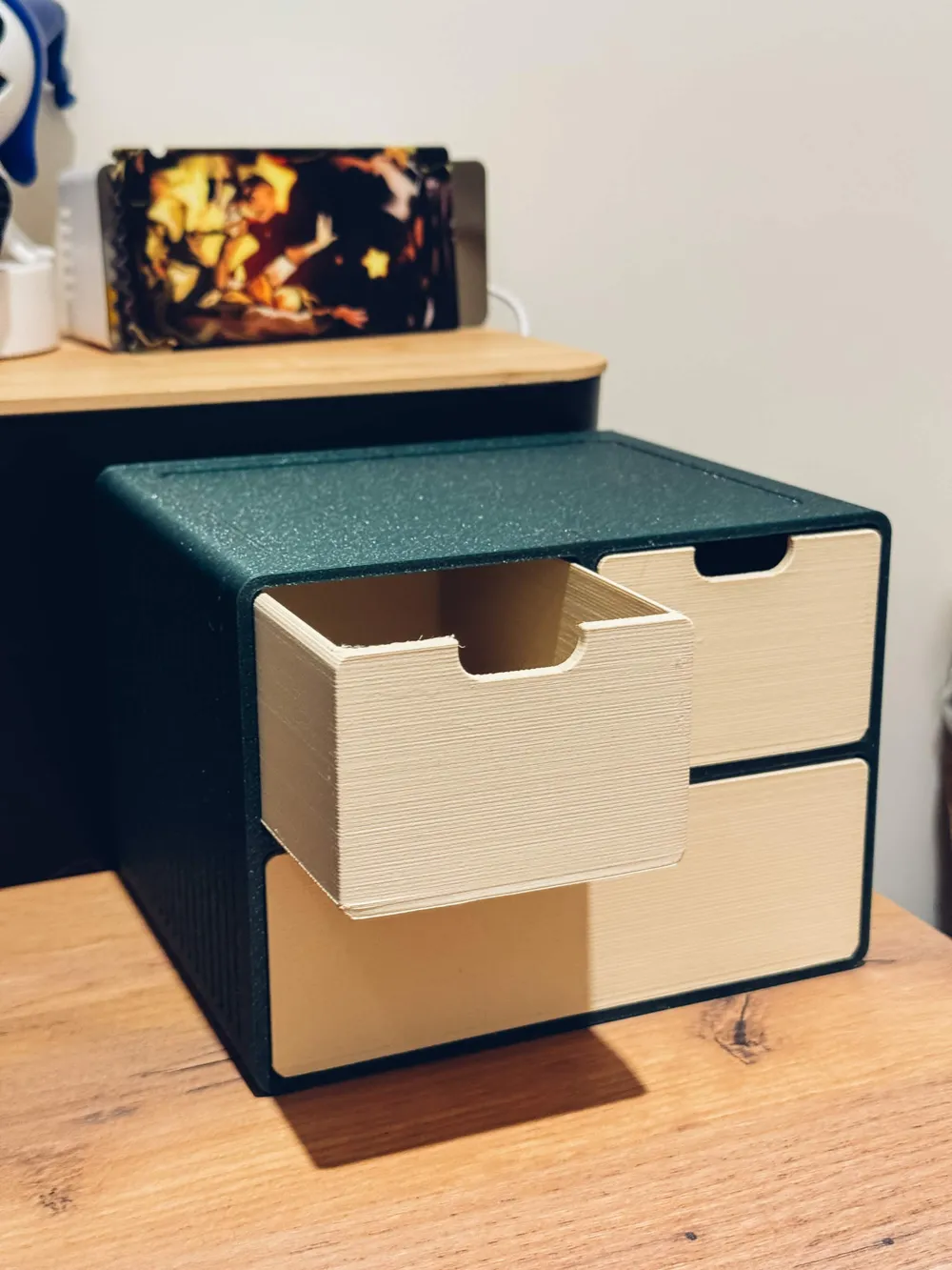 Three Drawer Desk Organiser, photo 2 of 4 - Three Drawer Desk Organiser Household