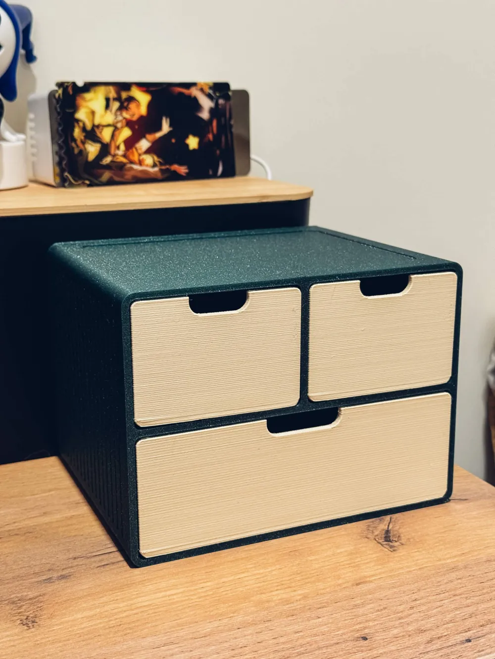 Three Drawer Desk Organiser, photo 3 of 4 - Three Drawer Desk Organiser Household