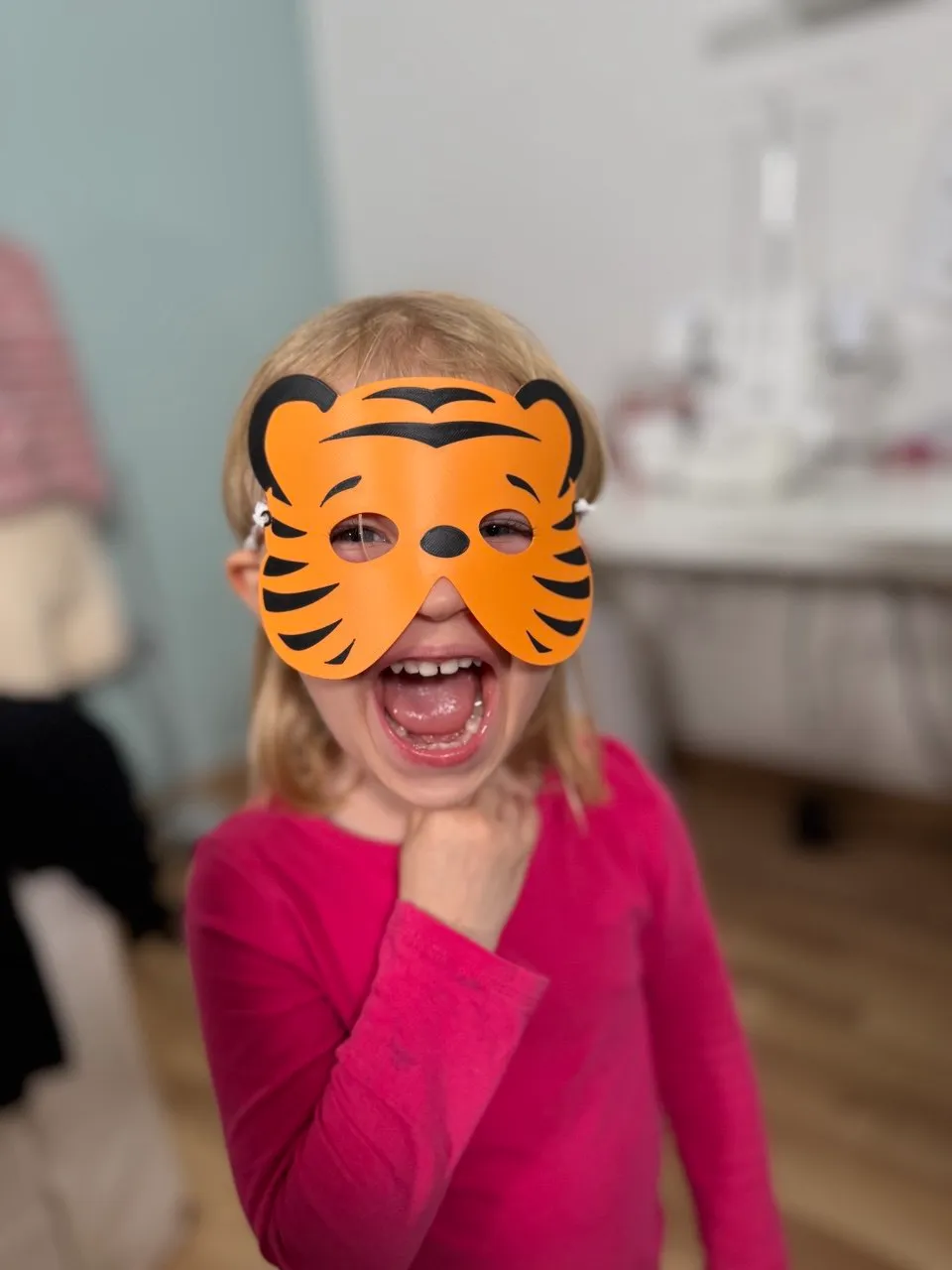 Tiger mask for children, photo 3 of 4 - Animal Masks, play