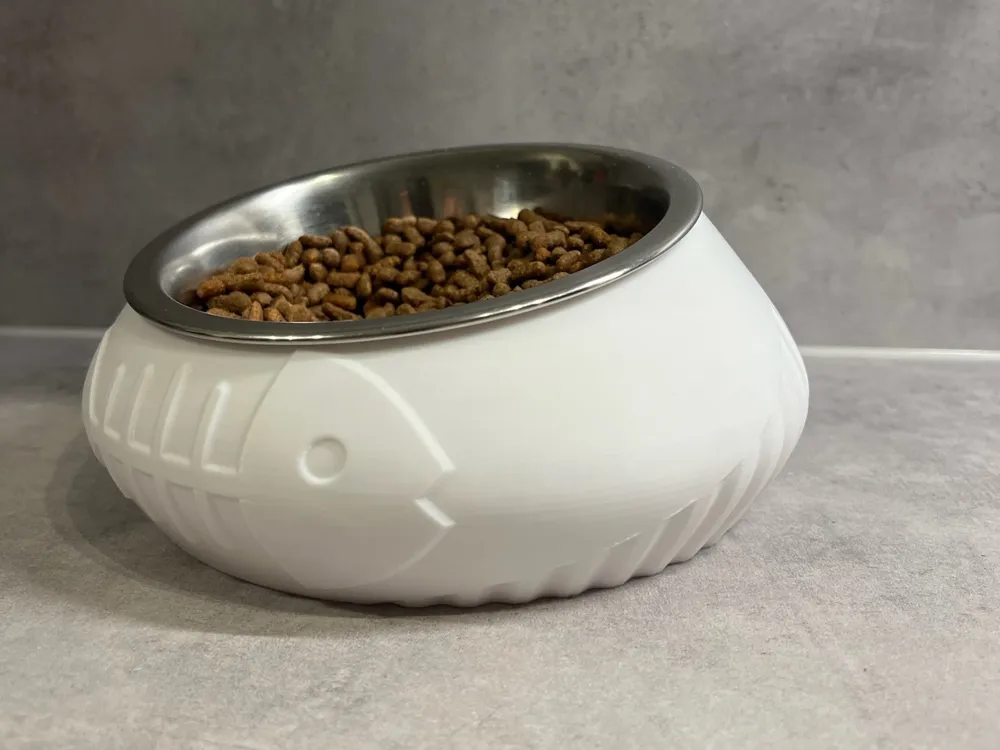 Tilted holder for cat bowl - Food version
