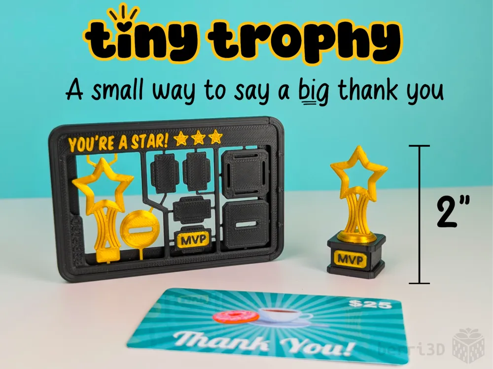 Tiny Trophy Teacher Gift Card Kit Card Holder