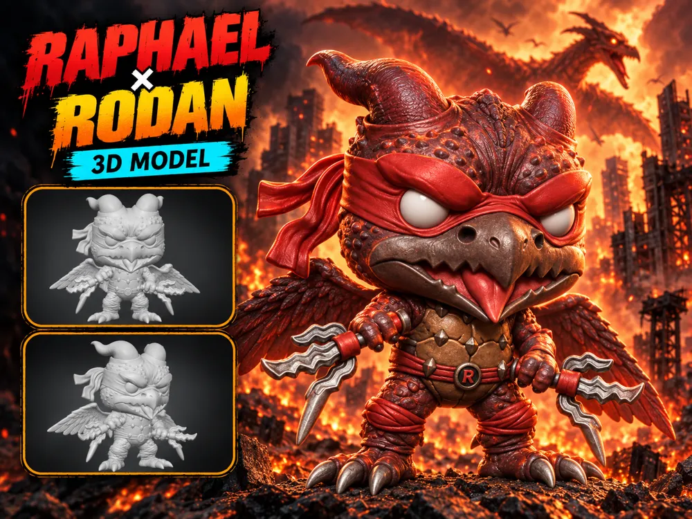 TMNT Raphael × Rodan, Cute Kaiju, photo 3 of 4 - TMNT Raphael × Rodan, Cute Kaiju Figurines & Collectibles