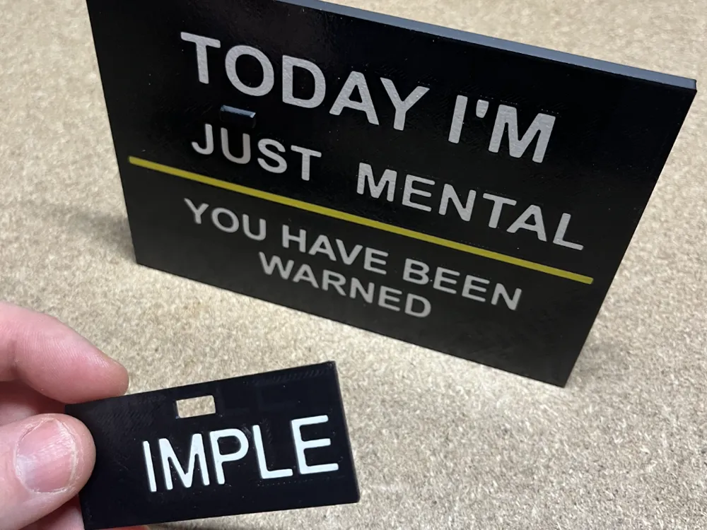 Today I'm _____mental Desk Sign, another view - Signs & Logos, Home Decor Items
