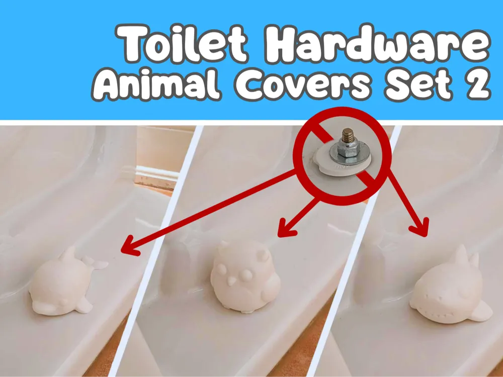 Toilet Hardware Animal Covers - Dolphin Owl Shark - Sea Animal Figurines, in stock