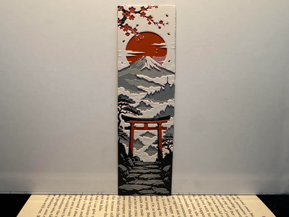 Torii Gate and Misty Mountains - Bookmark, photo 4 of 4 - Torii Gate and Misty Mountains - Bookmark Generative Art