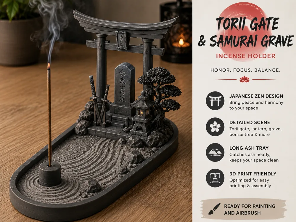 Torii Gate Samurai Grave Incense Holder, photo 3 of 4 - Torii Gate Samurai Grave Incense Holder Spiritual & Festive