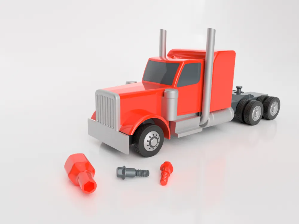 Toy Semi Truck, photo 4 of 4 - Toy Semi Truck Tools & Workshop