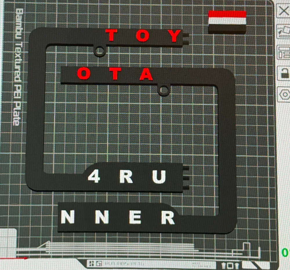 TOYOTA 4RUNNER LICENSE PLATE FRAME, another view - Number Plate Frames & Holders, Car & Vehicle