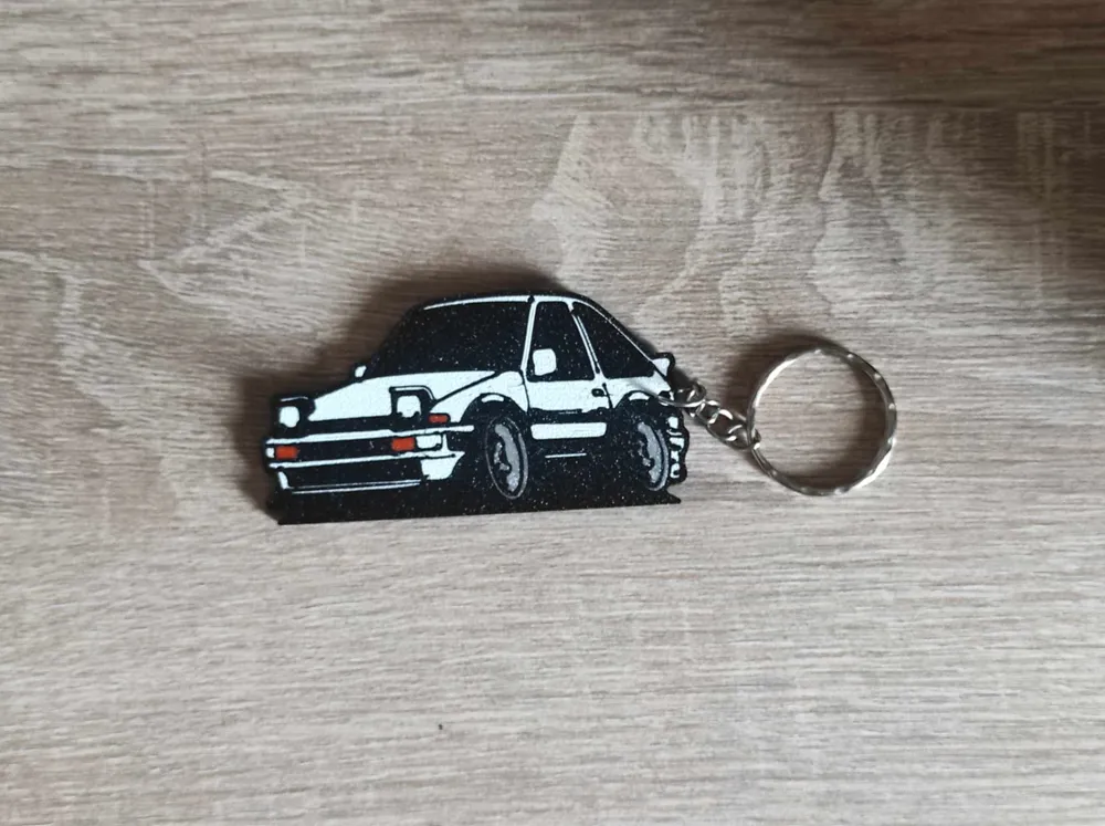 Toyota AE86 Tooned keychain, photo 3 of 4 - Car Brand Keychains, jdm