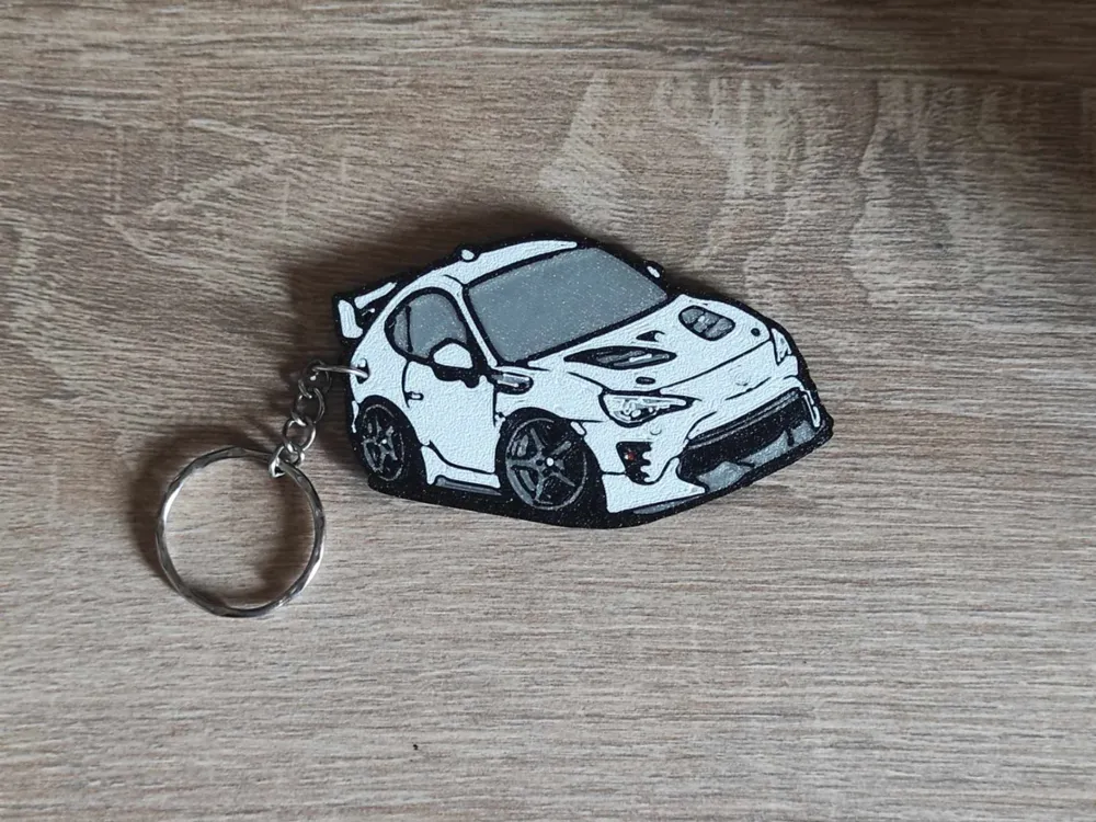 Toyota GT86 Tooned keychain, another view - Car Brand Keychains, jdm