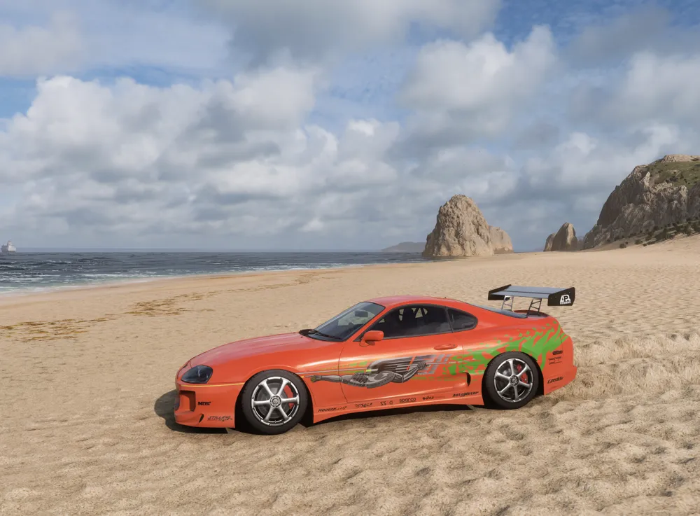 Toyota Supra with changeable wheels