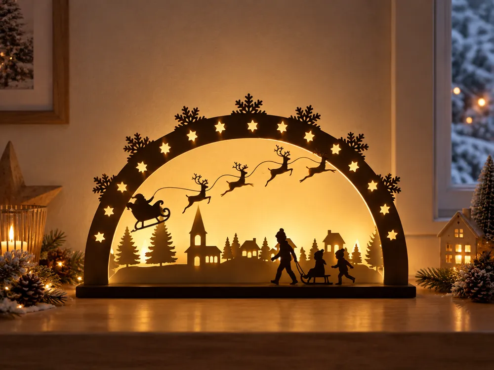 Traditional Christmas Schwibbogen LED Lantern xmas, photo 2 of 4 - Traditional Christmas Schwibbogen LED Lantern xmas Home Decor Items