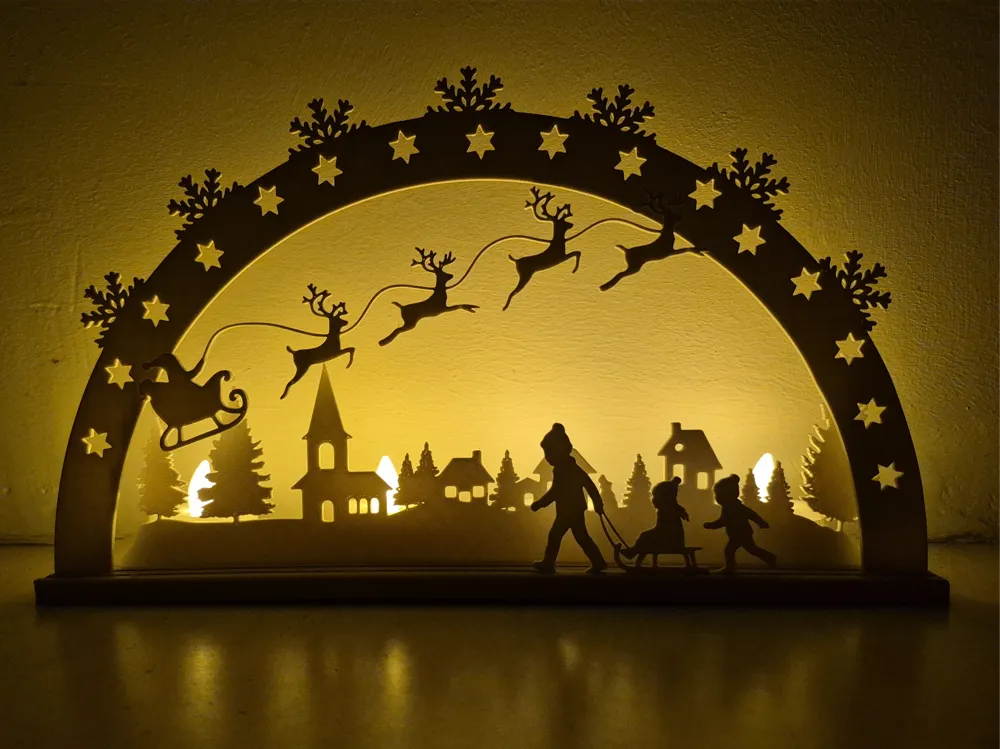 Traditional Christmas Schwibbogen LED Lantern xmas - Lanterns, in stock