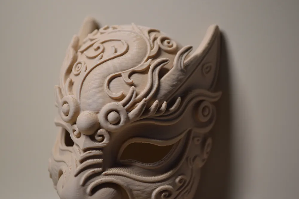 Traditional Oriental Style Mask, photo 3 of 4 - Traditional Oriental Style Mask Props & Cosplay