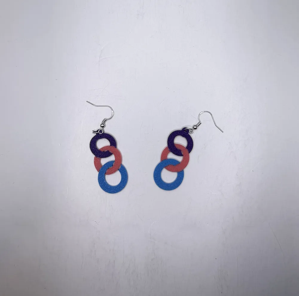 Trinity Orbit Drop Earrings, photo 3 of 4 - Trinity Orbit Drop Earrings Fashion