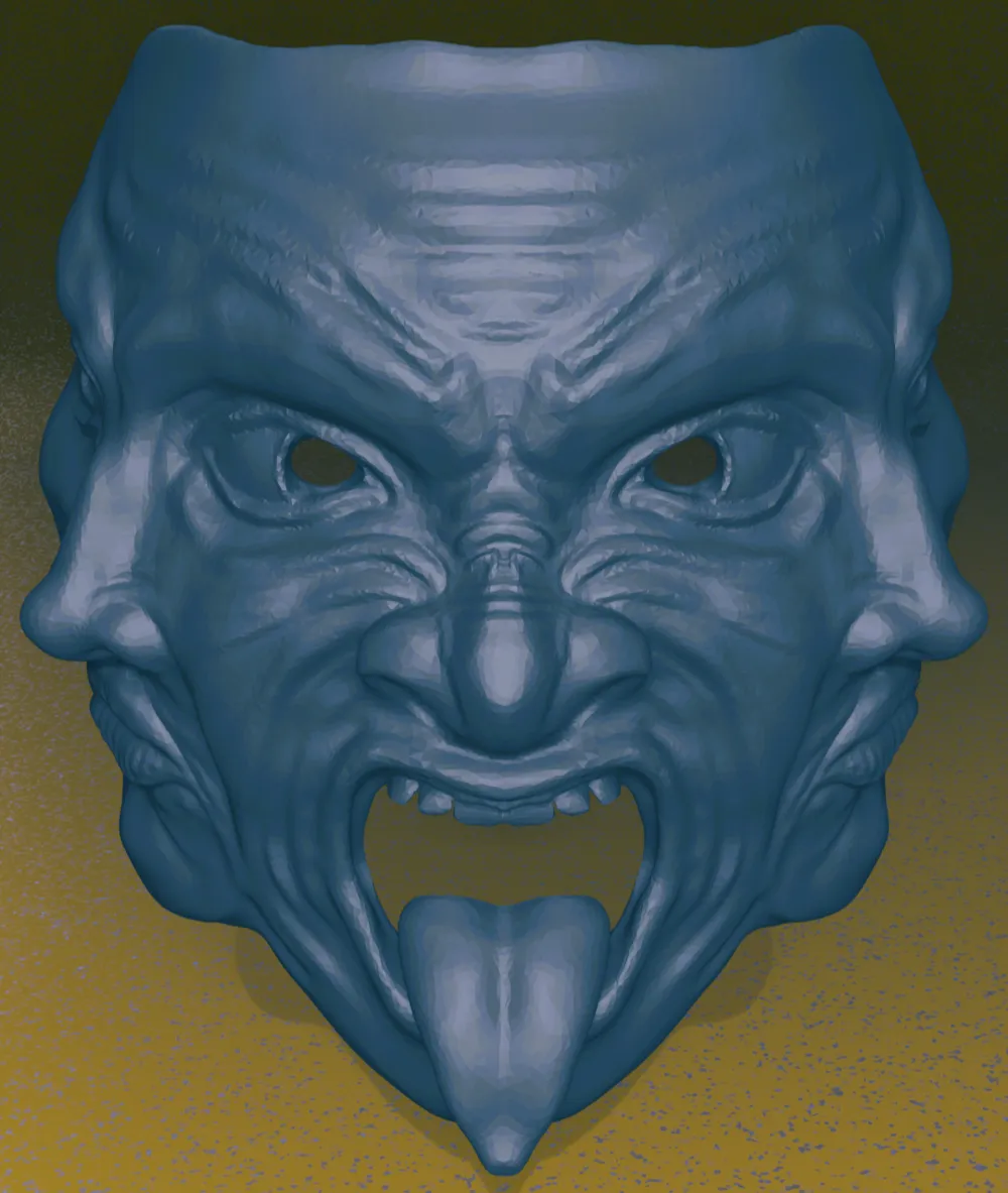 triple face wearable mask, another view - Skull Masks, costume