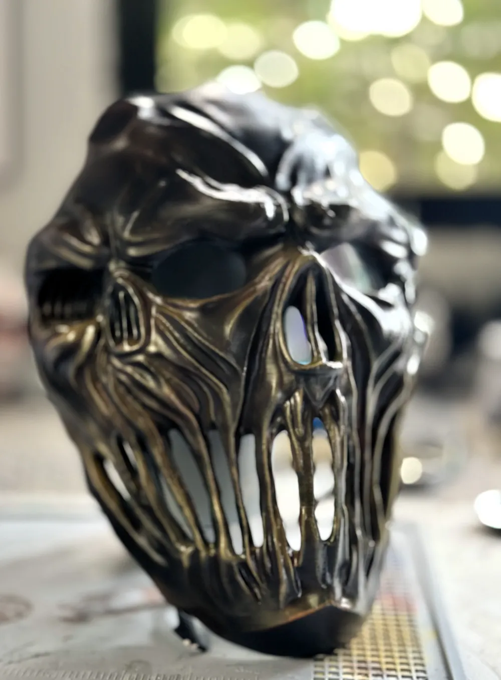 Triple skull wearable mask, photo 3 of 4 - Skull Masks, mask for halloween