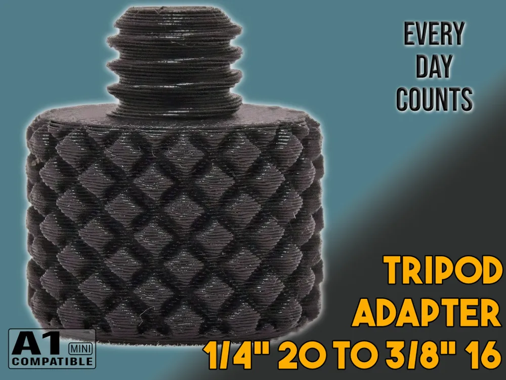 Tripod adapter: 1/4" 20 to 3/8" 16