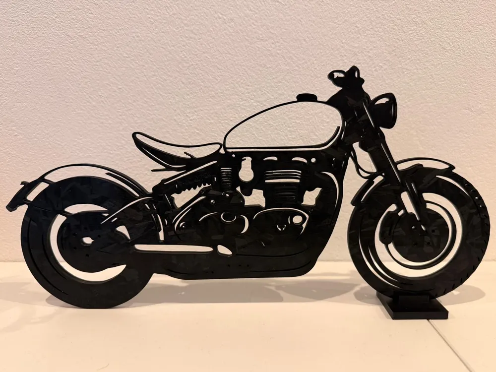 Triumph Boneville Bobber Silhouette mit Halter