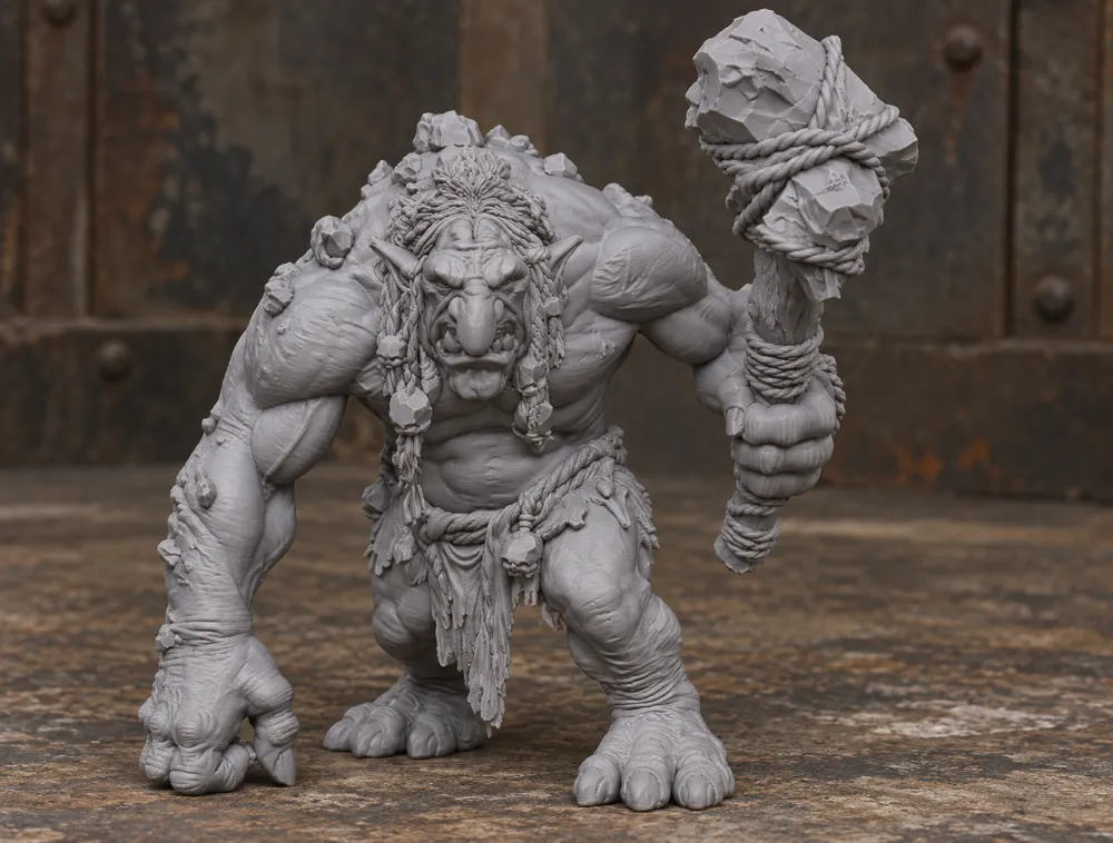 troll with club (a club kid?), photo 2 of 4 - troll with club (a club kid?) Miniatures