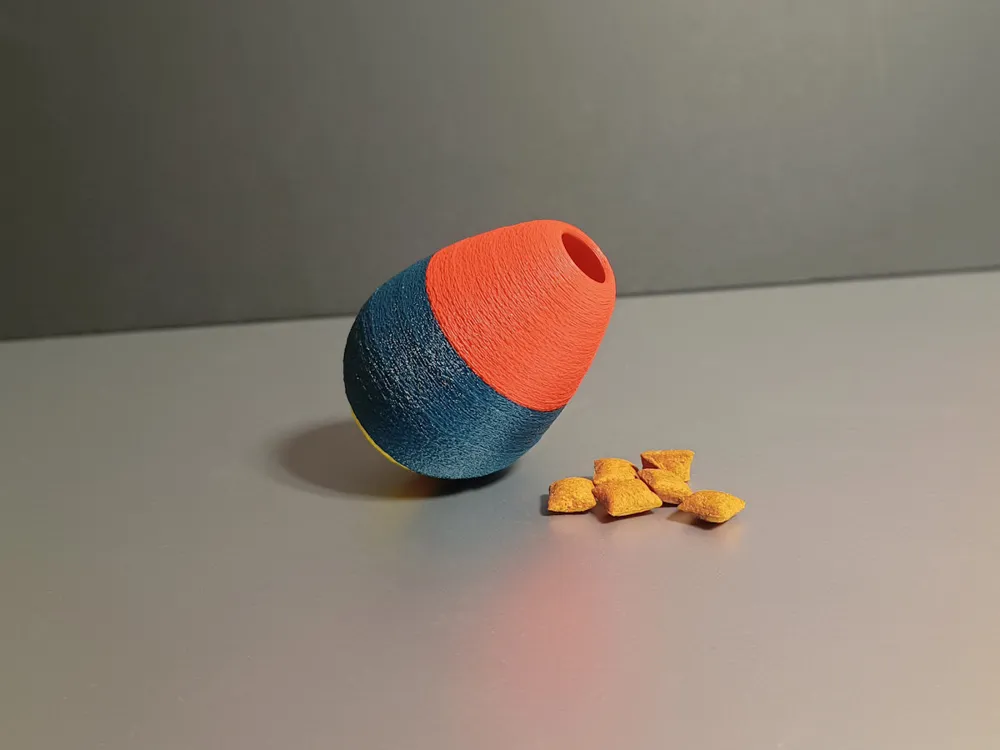 Tumbling Treats Egg (Cat Toy), another view - Cat Bowls & Feeders, cat accessories