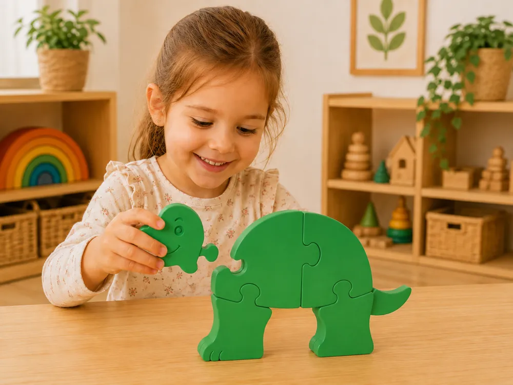 Turtle 3D Puzzle, Montessori Style for Kids, photo 4 of 5 - Interlocking & 3D Puzzles, montessori animals