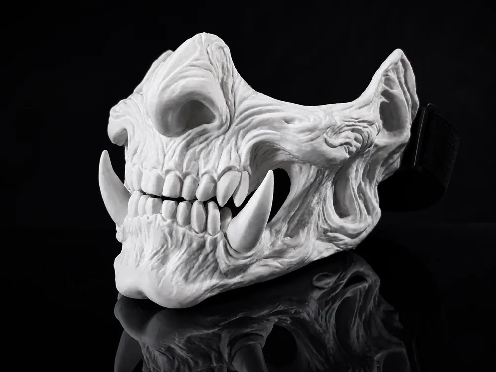 Tusked Skull Mask, Stylized Horror Mask