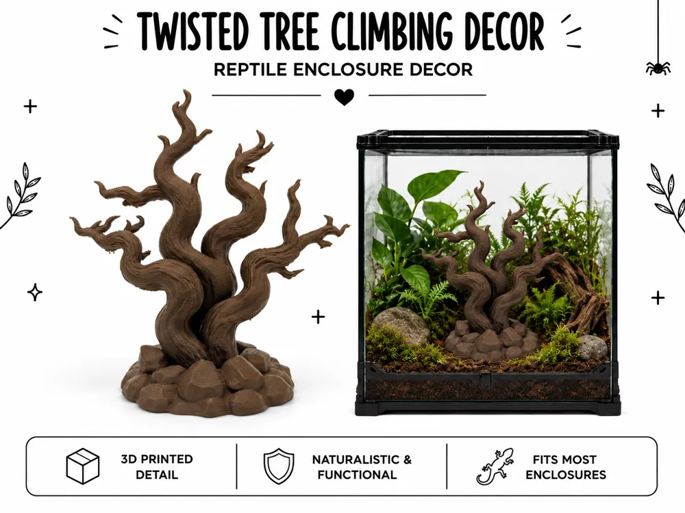 Twisted Tree Climbing Decor, Reptile Enrichment