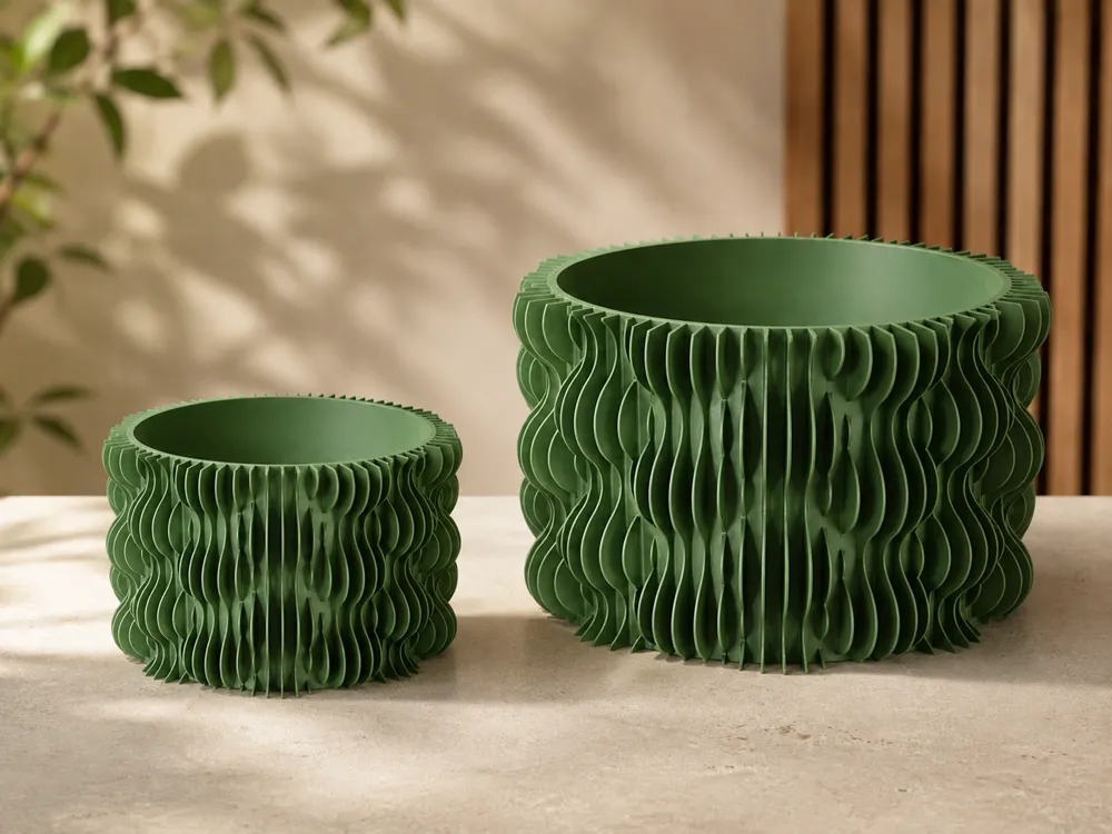 Two size Wave Planter Pot - Geometric & Modern Planters, in stock
