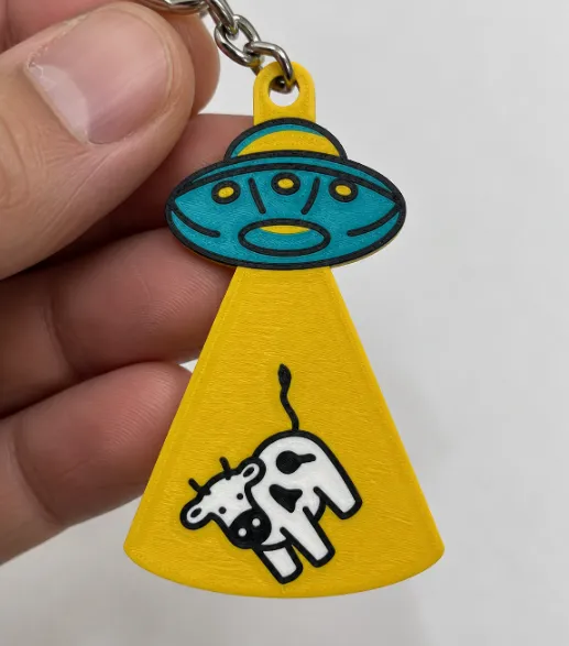 OVNI Abrelatas Llavero ET Alien Abduccion Vaca 3D, photo 2 of 4 - OVNI Abrelatas Llavero ET Alien Abduccion Vaca 3D Keychains