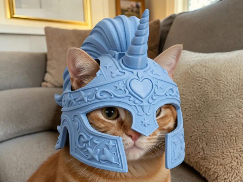 Unicorn Knight Helmet for Cats, Cosplay Mask