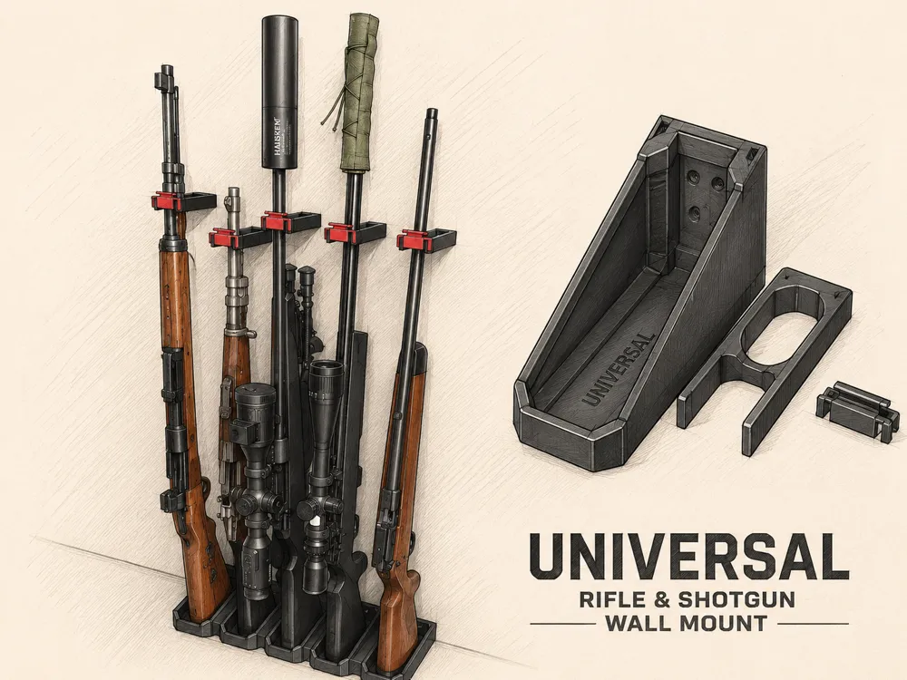Universal Rifle & Shotgun Wall Mount V.1, photo 4 of 4 - Universal Rifle & Shotgun Wall Mount V.1 Tools & Workshop