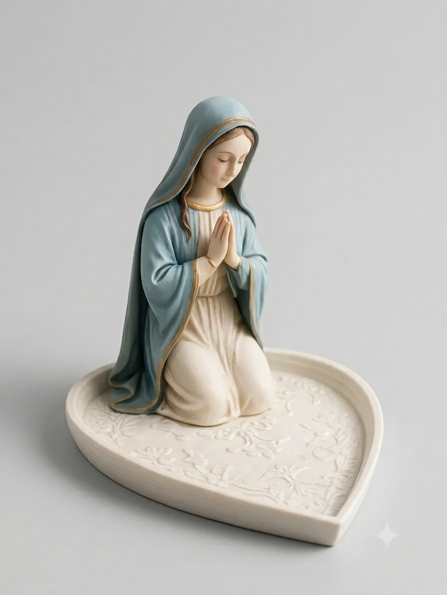 Virgin Mary Statue Rosary Holder, photo 2 of 4 - Virgin Mary Statue Rosary Holder Art