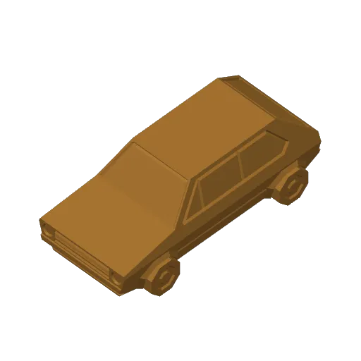 Volkswagen Golf GTI - Low Poly Miniature, another view - Golf Accessories, mk1