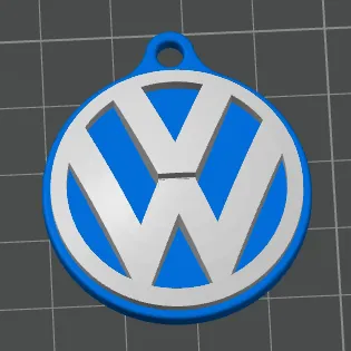Volkswagen Keychain w/ Domed VW Logo, photo 2 of 4 - Car Brand Keychains, Keychains