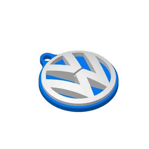 Volkswagen Keychain w/ Domed VW Logo, another view - Car Brand Keychains, Keychains