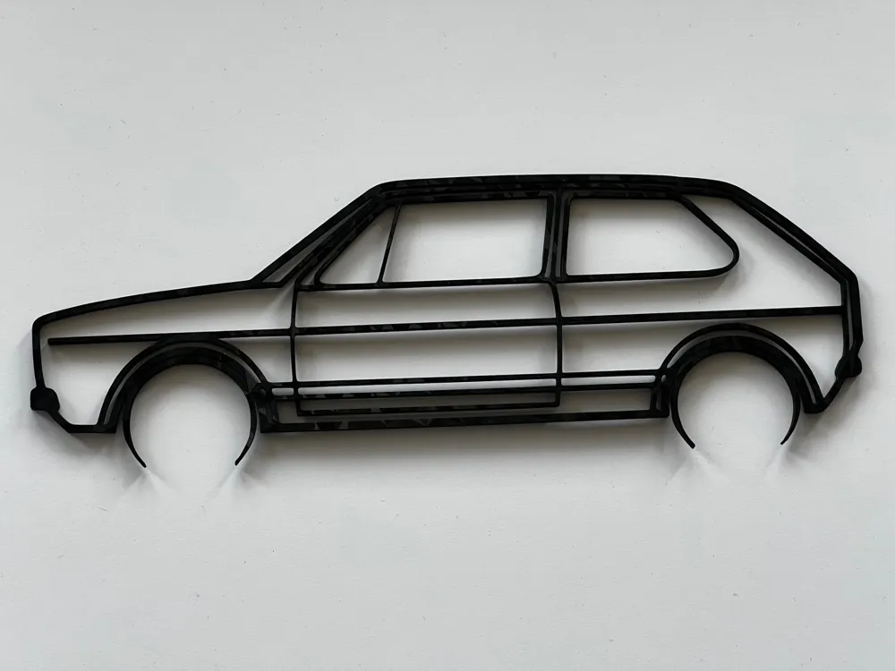 Volkswagen MKI (MK1) Golf Wall Art Silhouette.