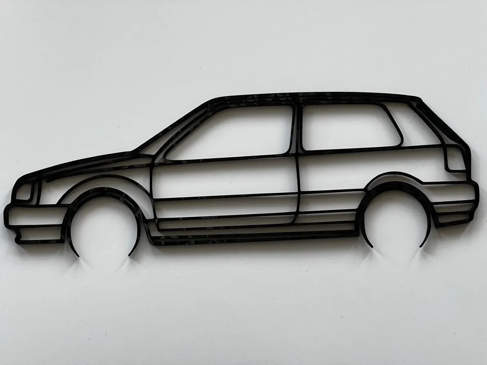 Volkswagen MKIII (MK3) Golf Wall Art Silhouette.