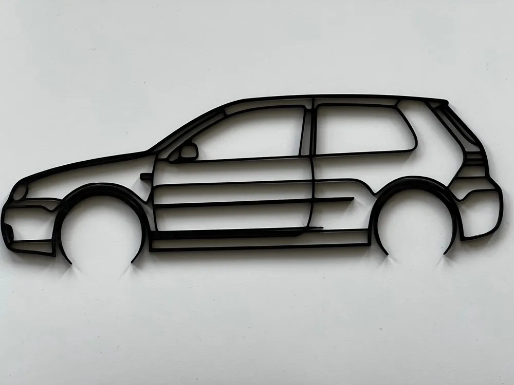 Volkswagen MKIV (MK4) Golf Wall Art Silhouette.