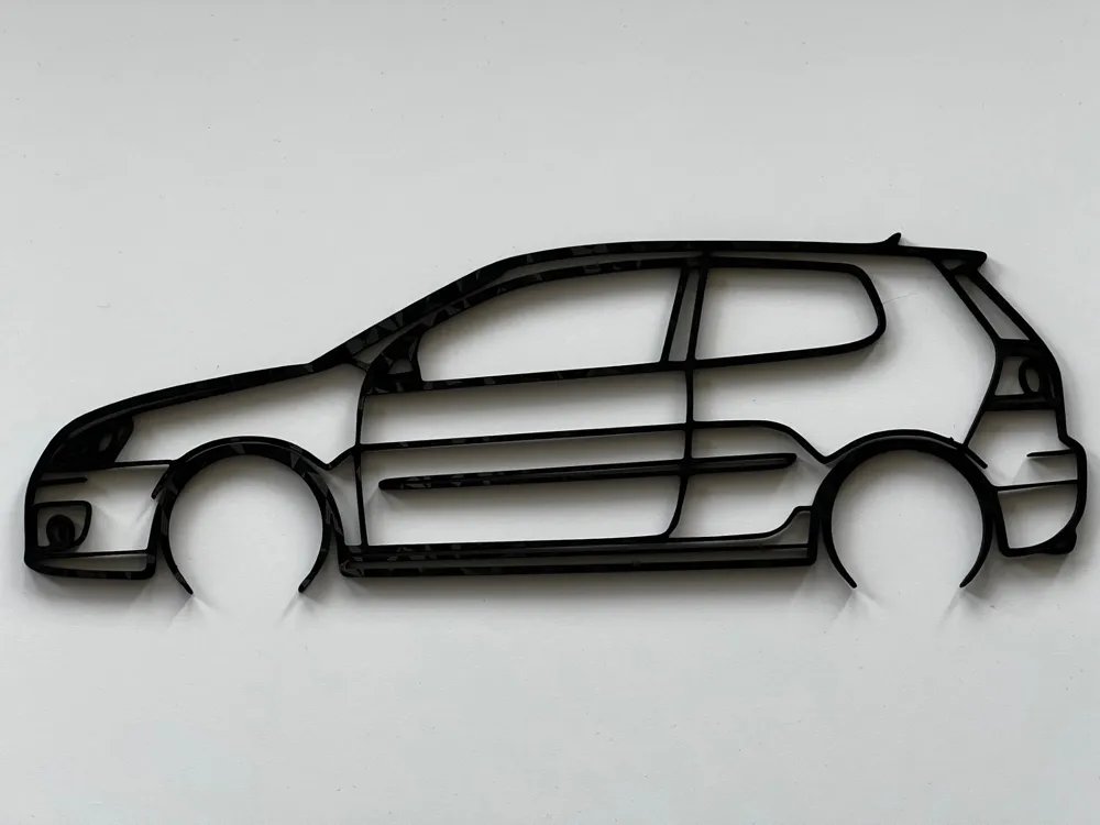 Volkswagen MKV (MK5) Golf Wall Art Silhouette.