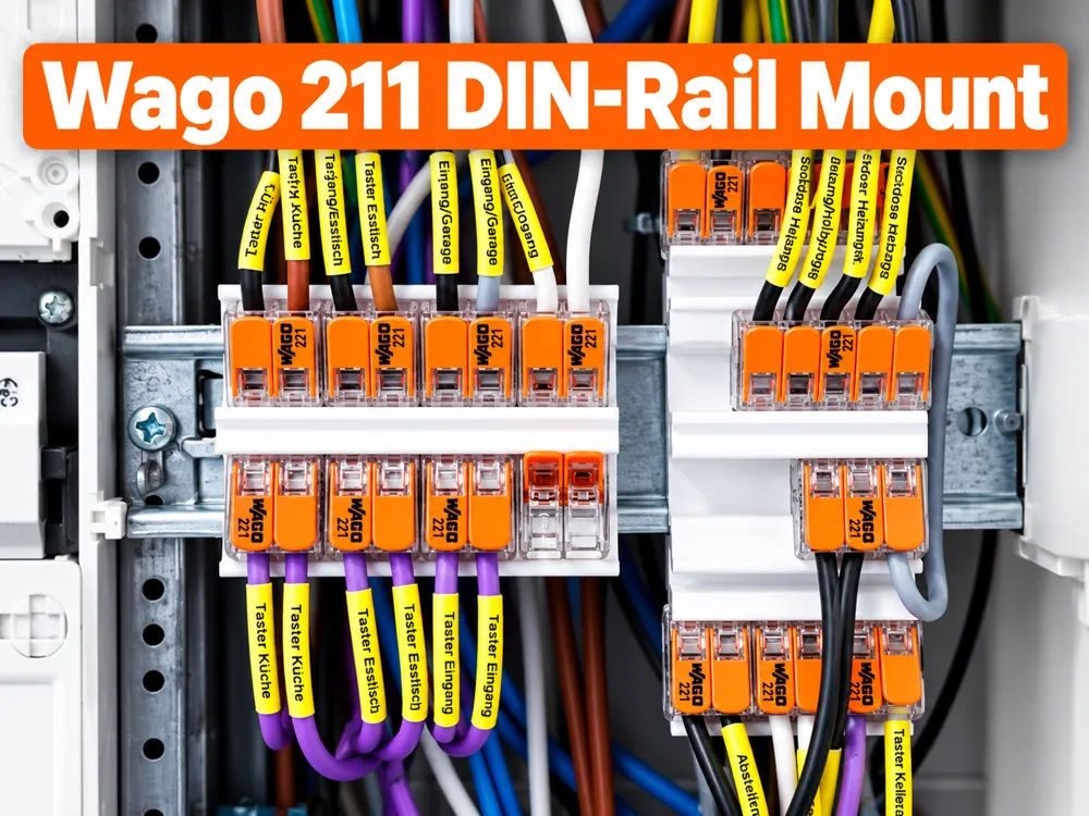 Wago 211 DIN-Rail Mount - Gears, Pulleys & Mechanical Parts, in stock