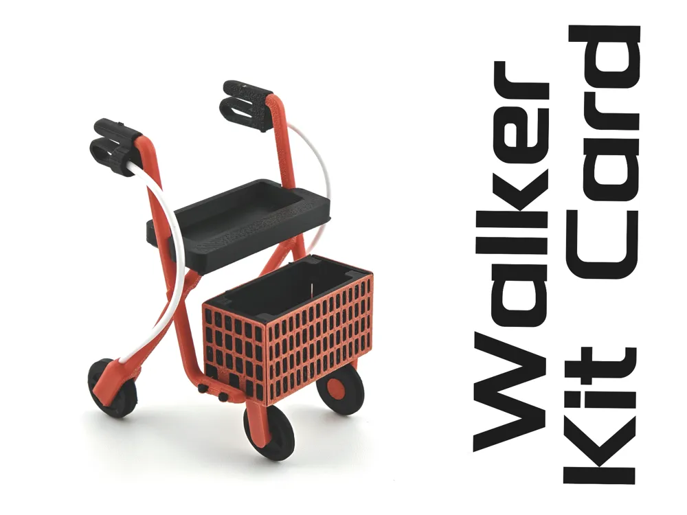 Walker Kit Card (Rollator), Push-Pin, No-Glue, photo 4 of 4 - Walker Kit Card (Rollator), Push-Pin, No-Glue Miniatures