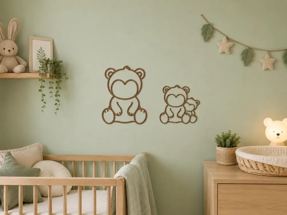 Bear family + baby deco frame, photo 2 of 4 - Bear family + baby deco frame Household