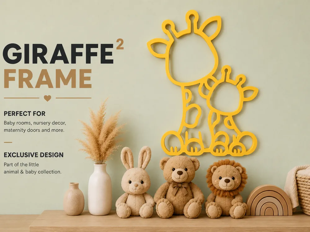 Wall art: Giraffe + baby giraffe decoration frame - Animal & Wildlife Wall Art, in stock
