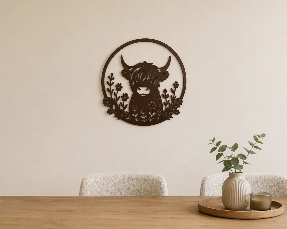 Wall art pack : Highland cow, photo 2 of 4 - Wall art pack : Highland cow Household