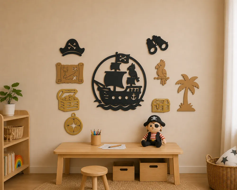 Wall art pack : Little Pirate, photo 2 of 4 - Wall art pack : Little Pirate Home Decor Items