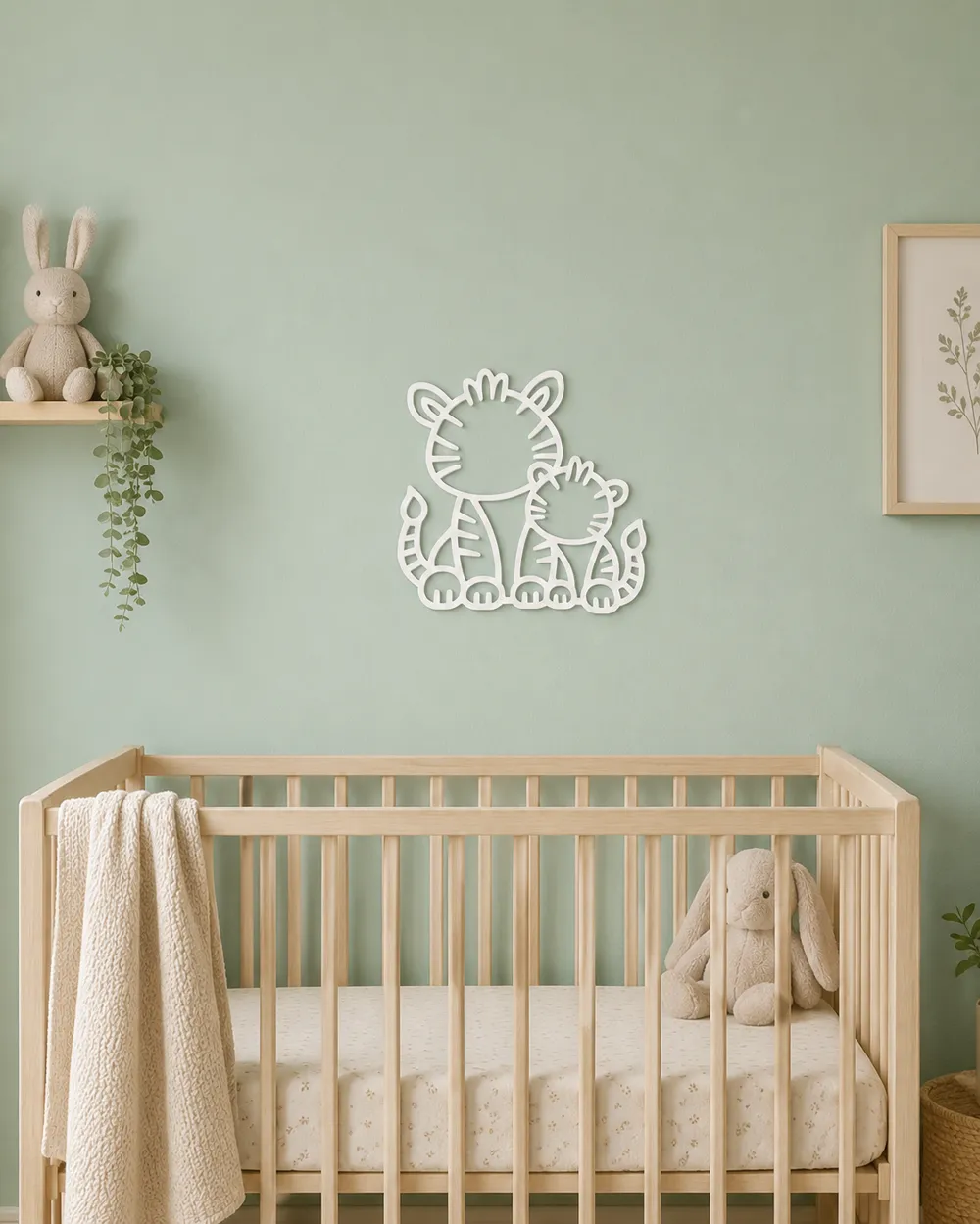 Wall art : Zebra + baby zebra decoration frame, photo 2 of 4 - Wall art : Zebra + baby zebra decoration frame Home Decor Items
