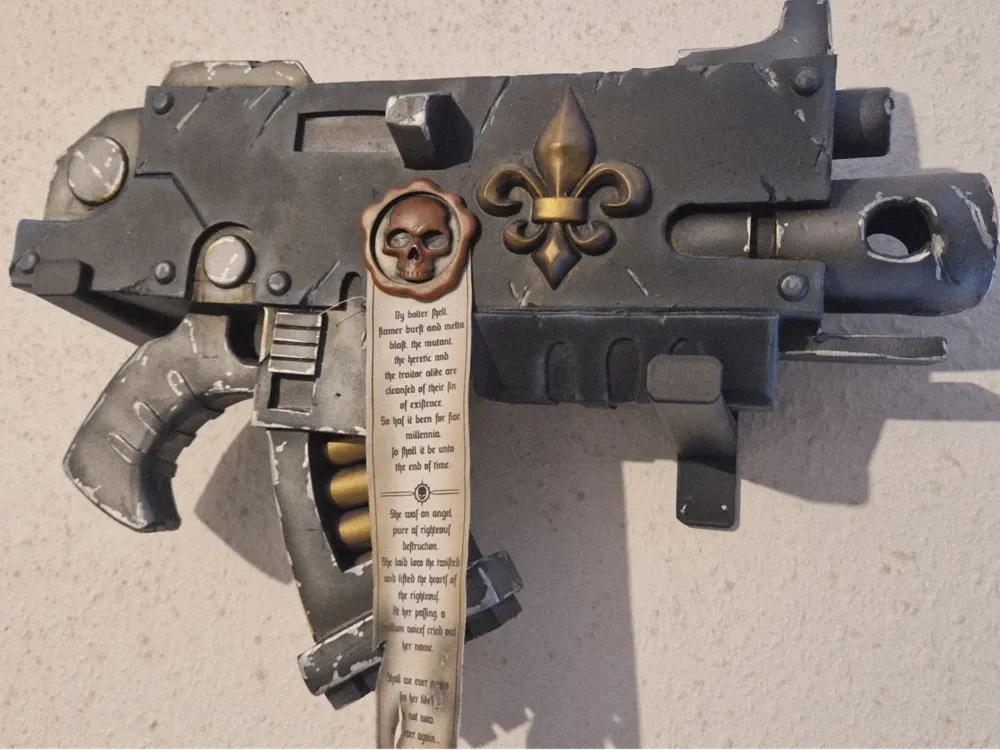 Wallmount for Grimdark Bolter, photo 2 of 3 - Wallmount for Grimdark Bolter Props & Cosplays
