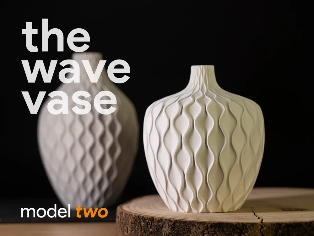 Wave Vase Model Two - Contemporary Vase Design - Ribbed & Textured Vases, in stock